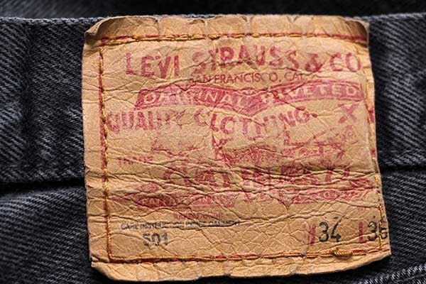 80s USA製 Levi'sリーバイス 501 ブラック デニムパンツ w34☆07