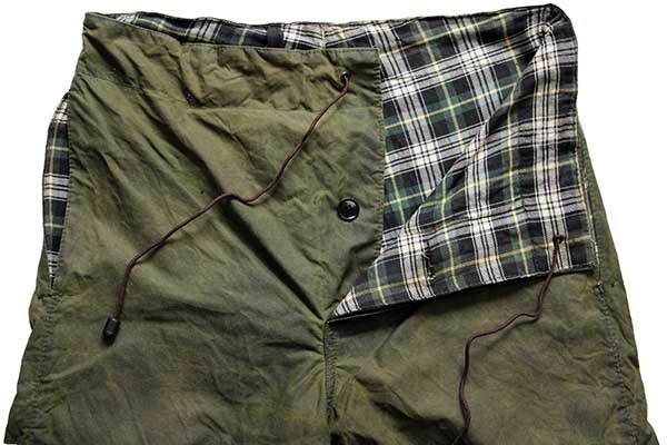 90s 英国製 Barbourバブアー LINED TROUSERS オイルド オーバーパンツ