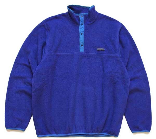 80s USA製 patagoniaパタゴニア フリース スナップT 青 XL - Sixpacjoe