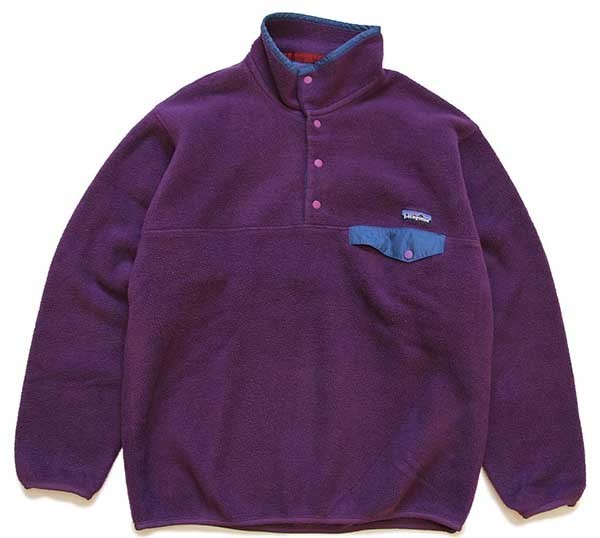 木造 【レアカラー】90s パタゴニア シンチラ フリース スナップT 紫 
