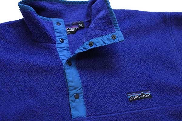 80s USA製 patagoniaパタゴニア フリース スナップT 青 XL - Sixpacjoe 