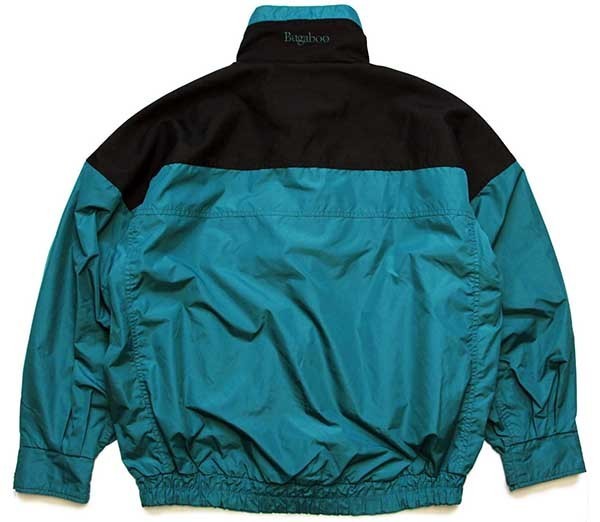 90s Columbiaコロンビア Bugaboo ツートン 切り替え ナイロンジャケット 青緑×黒 M