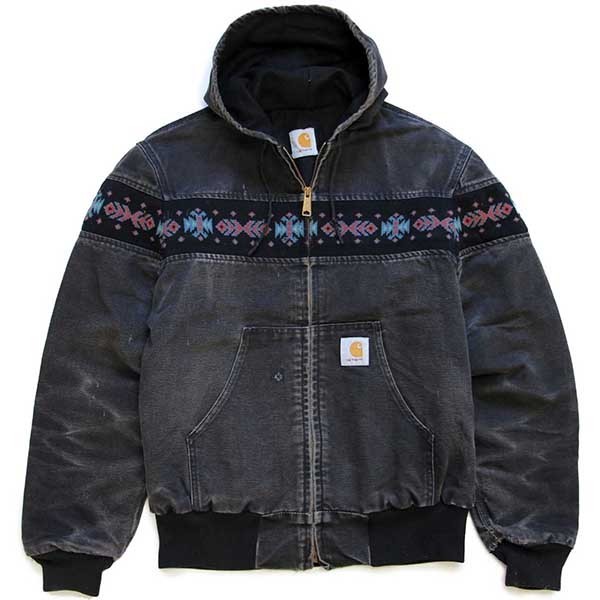 Carhartt パーカ ジャケット ネイティブ柄 エメラルド 90s USA製