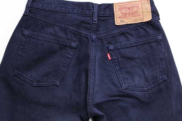 90s ハンガリー製 Levi'sリーバイス 501 カラーデニムパンツ 後染め 紺