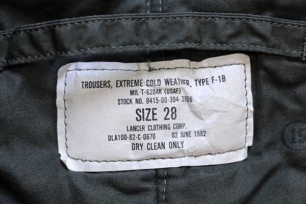 1970s USAF Type F-1B Extreme Cold Weather Military Trouser