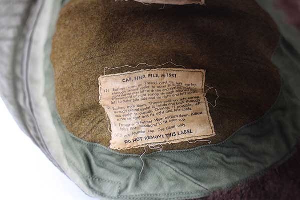 50s 米軍 U.S.ARMY M-51 アルパカ パイルキャップ オリーブ