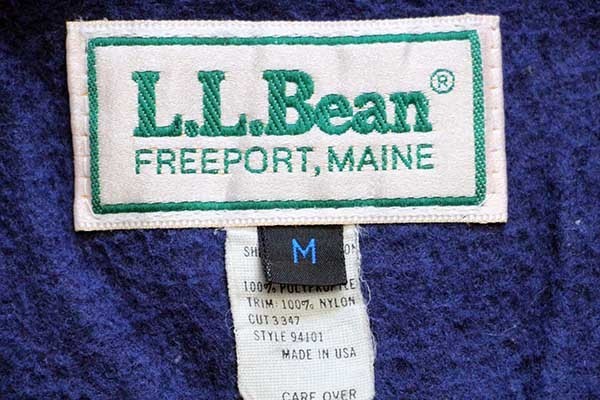 80s USA製 L.L.Bean ウォームアップ フリースライナー ナイロン ...