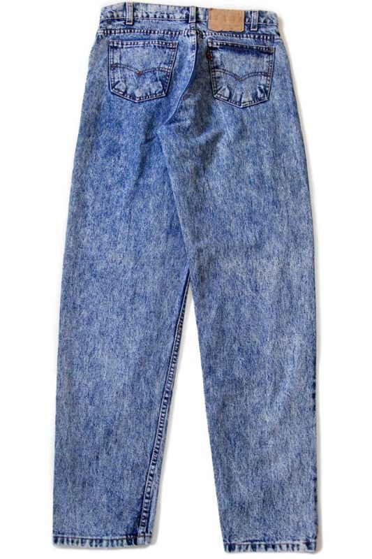 80s USA製 Levi'sリーバイス 550 ケミカルウォッシュ デニム