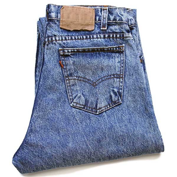 80s USA製 Levi'sリーバイス 550 ケミカルウォッシュ デニムパンツ w32 