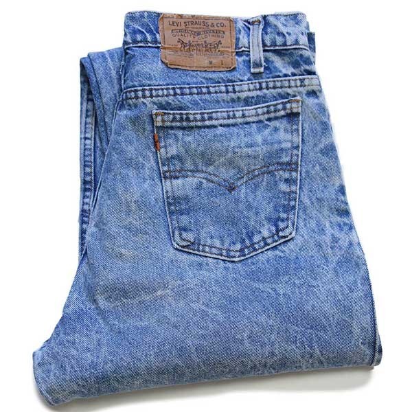 80s USA製 Levi'sリーバイス 550 ケミカルウォッシュ デニムパンツ w33 