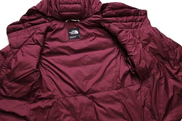 THE NORTH FACEノースフェイス アシンメトリー 550フィル ダウンパーカー ワインレッド W-S★ダウンジャケット