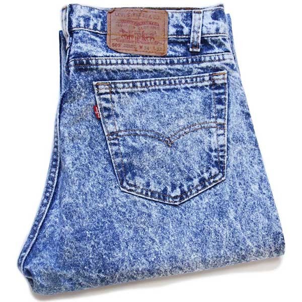 80s USA製 Levi'sリーバイス 505 ケミカルウォッシュ デニムパンツ w36 