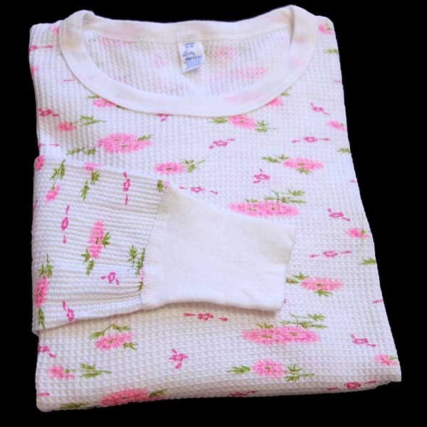 70s USA製 ARCTEX フラワー 総柄 サーマルシャツ L - Sixpacjoe