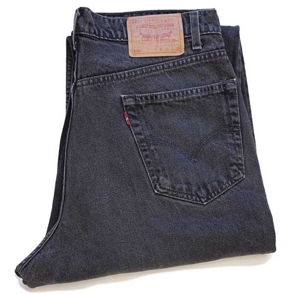 90s メキシコ製 Levi'sリーバイス 550 ブラック デニムパンツ w36 L32★90