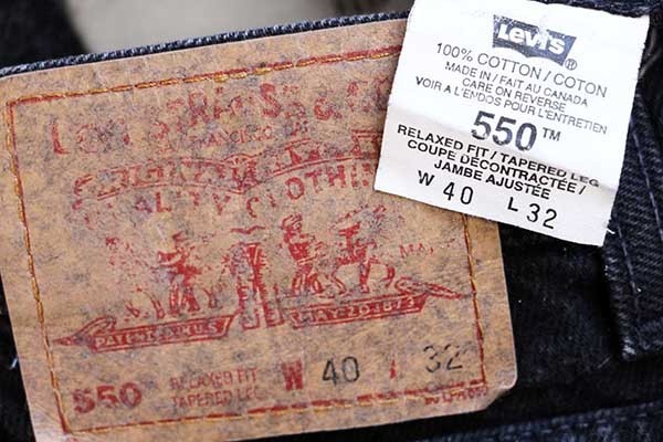 90s カナダ製 Levi'sリーバイス 550 ブラック デニムパンツ w40