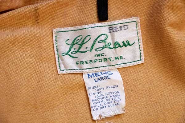70s L.L.Bean 筆記体タグ チンスト付き ナイロン コーチジャケット 紺