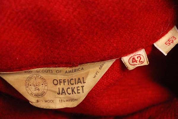 60s BSA ボーイスカウト パッチ付き ウールシャツジャケット 赤 42