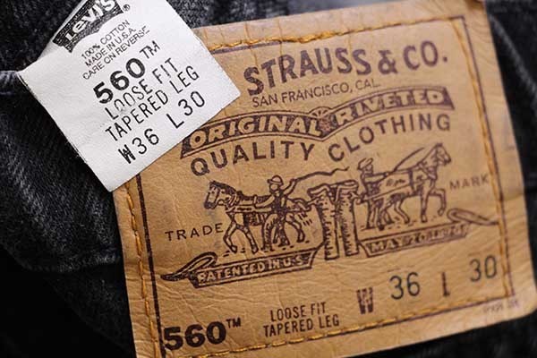 90s USA製 Levi'sリーバイス 560 ブラック デニムパンツ w36 L30