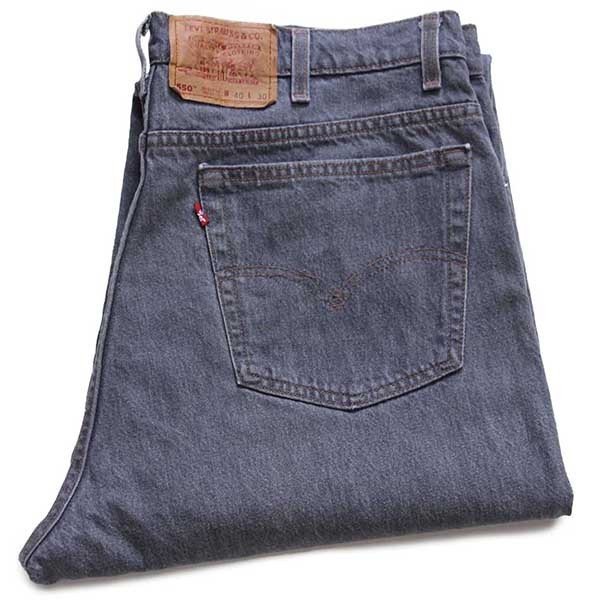 90s USA製 Levi'sリーバイス 550 先染め グレー デニムパンツ w40 L30 