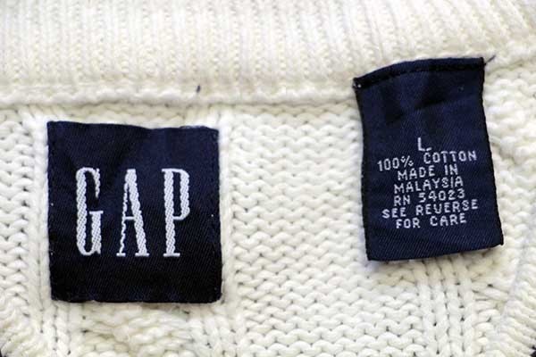 【美品】GAP ギャップ ケーブル編み コットンニット size M