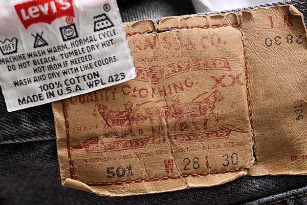 90s USA製 Levi'sリーバイス 501 カットオフ 先染め ブラック デニム ...