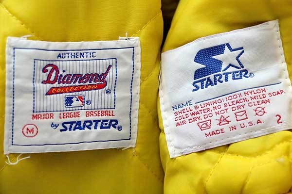 90s USA製 STARTERスターター MLB Oakland Athletics キルティングライナー ナイロンスタジャン 緑 M -  Sixpacjoe Web Shop