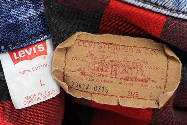 80s USA製 Levi'sリーバイス 70417 バッファローチェック ネル