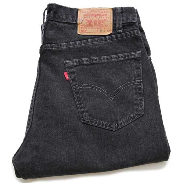 00s カナダ製 Levi'sリーバイス 505 ブラック デニムパンツ w36 L32★48