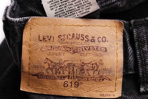90s カナダ製 Levi'sリーバイス 619 ブラック デニムパンツ w32