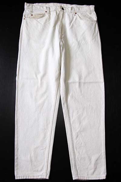 90s USA製 Levi'sリーバイス 550 カラーデニムパンツ 生成り w38