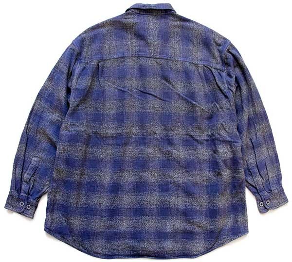 90s John Baner オンブレチェック コットン フランネルシャツ 