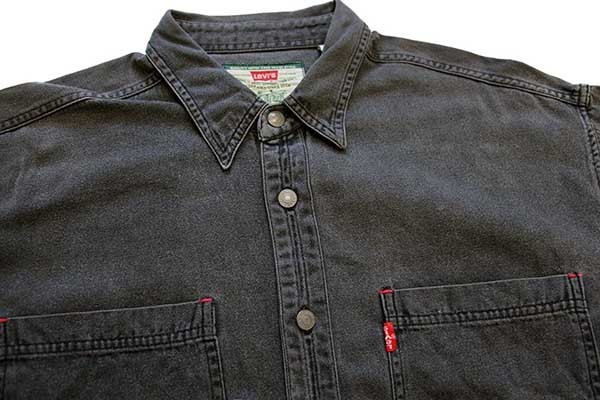 90s Levi'sリーバイス ブラック デニムシャツ L - Sixpacjoe Web Shop