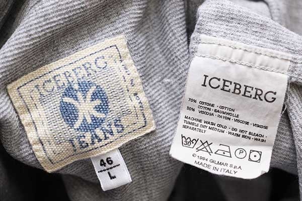 イタリア製　ICEBERG 刺繍ロゴ 長袖コーデュロイシャツ