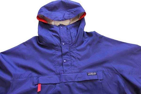 90s patagoniaパタゴニア プルオーバー ナイロンパーカー 青紫 L☆雪