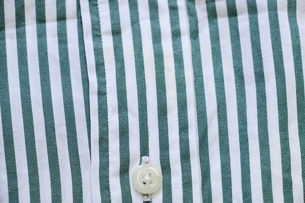 90s ラルフローレン ストライプ コットンシャツ 緑×白 8