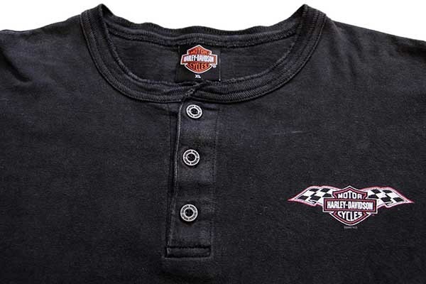 古着屋_rooomHarley-Davidson 両面プリント長袖Tシャツ 白 ビッグサイズ