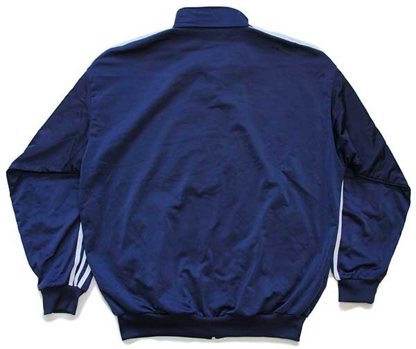 90s adidasアディダス トレフォイル ロゴ刺繍 トラックジャケット 紺 
