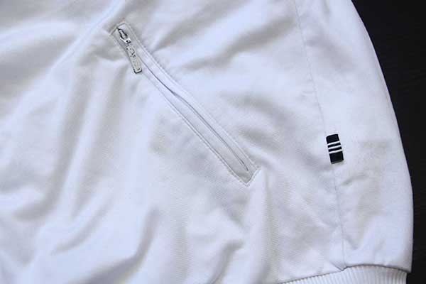 90s adidasアディダス トレフォイル ロゴ刺繍 ジャージ 白×紺 S★トラックジャケット