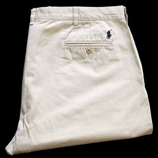 ポロ ラルフローレン SUFFIELD PANT コットン チノパン カスタム アイボリー w42★72