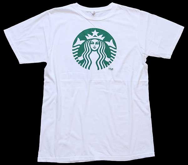 90s STARBUCKS USA製 Tシャツ L 白 ホワイト スターバックス