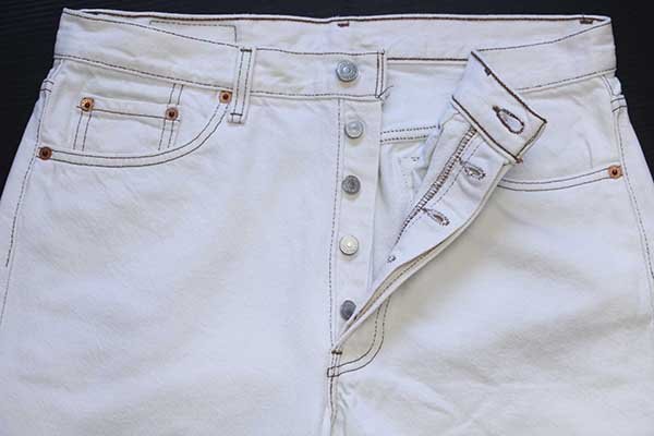 90s USA製 Levi'sリーバイス 501 カラーデニムパンツ 生成り w34 L34 