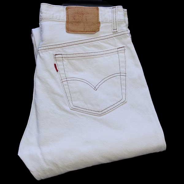 90s USA製 Levi'sリーバイス 501 カラーデニムパンツ 生成り w34 L34 