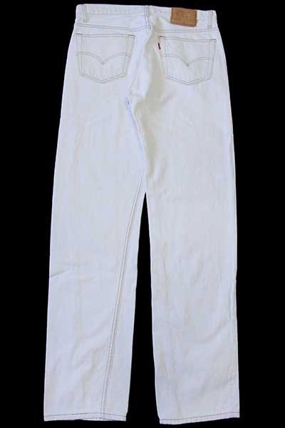 90s USA製 Levi'sリーバイス 501 カラーデニムパンツ 生成り w34 L34 