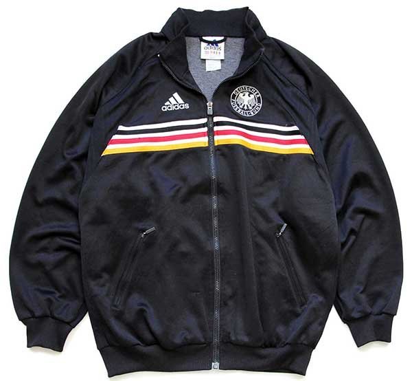 90s adidasアディダス ドイツサッカー連盟 ロゴ刺繍 トラックジャケット 黒 L★ジャージ - Sixpacjoe Web Shop