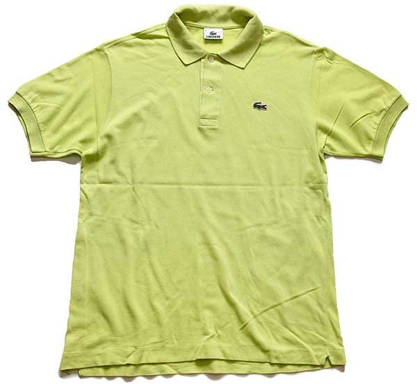 LACOSTE ラコステ ワンポイント 刺繍ロゴ 半袖 ポロシャツ 黄緑 ライト 