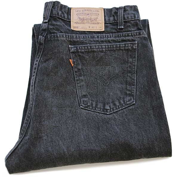 90s USA製 Levi'sリーバイス 560 ブラック デニムパンツ w40☆27