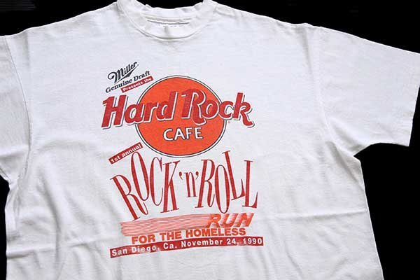 90s USA製 Hard Rock Cafe ハードロック カフェ Miller ROCK'n'ROLL 