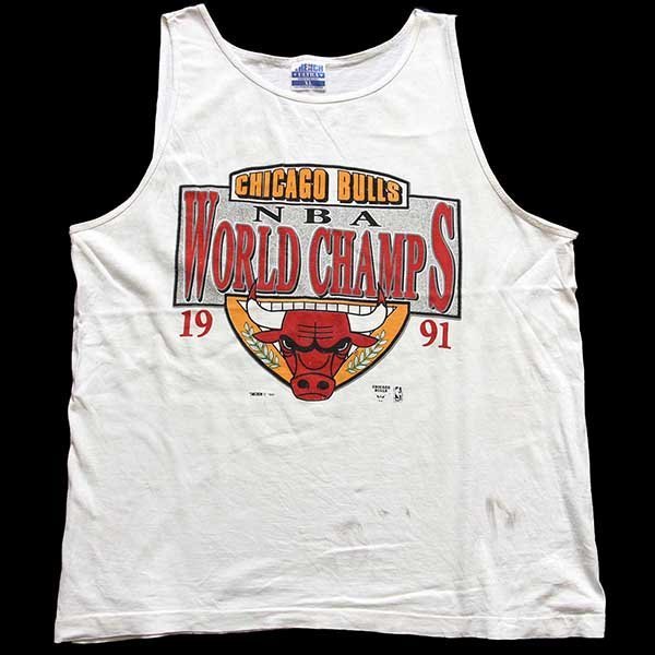 90s USA製 NBA CHICAGO BULLS シカゴ ブルズ WORLD CHAMPS