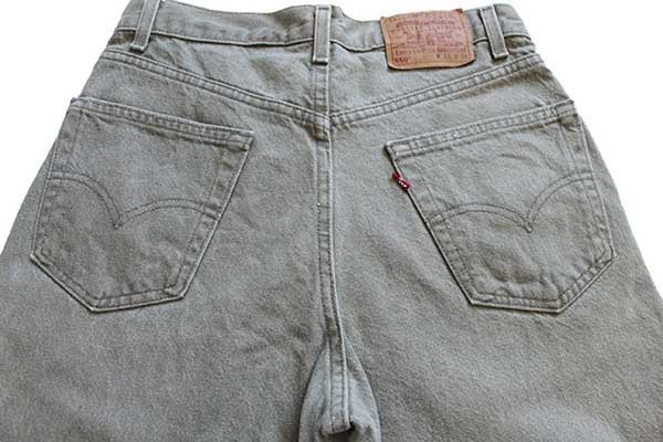 90s USA製 Levi'sリーバイス 550 先染め カラーデニムパンツ グリーン