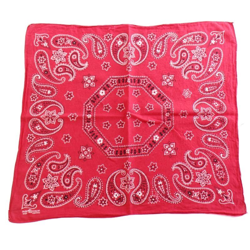 60s Elephant Brandエレファントブランド 象マーク 上鼻 Fast Color ペイズリー 花柄 コットン バンダナ 赤 57 Sixpacjoe Web Shop